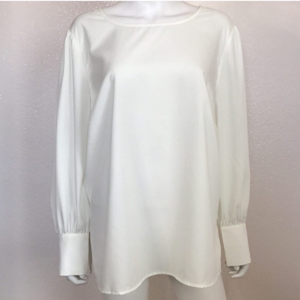 White shirt top ELOQUII 20  long sleeve blouse off white blouse
